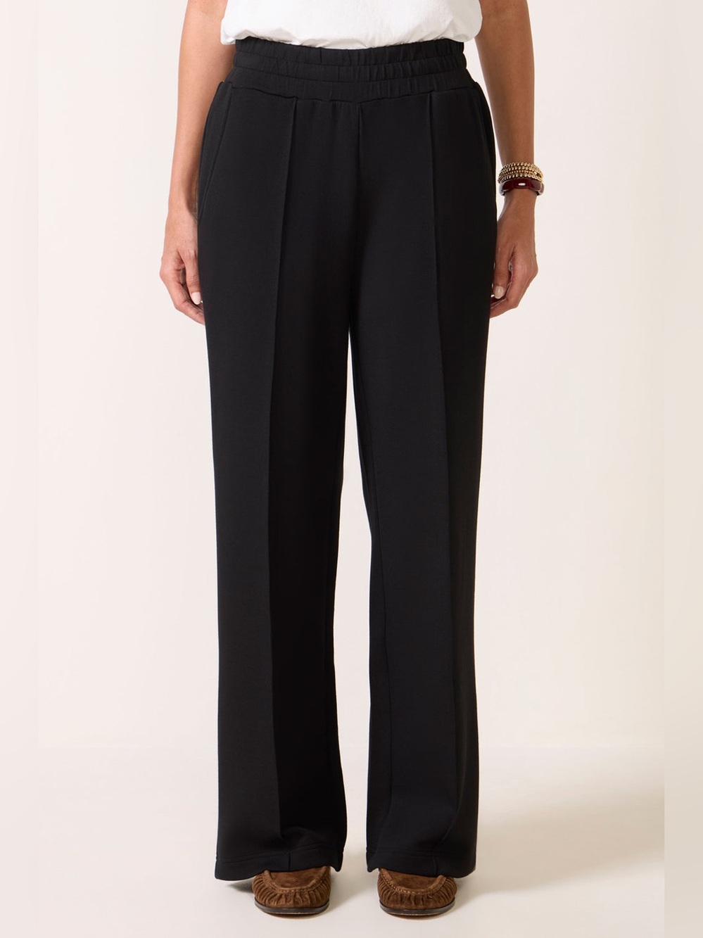 Varley XL DoubleSoft Pintuck Wide Leg Sweatpants Athleisure Comfy Preppy Hi Rise